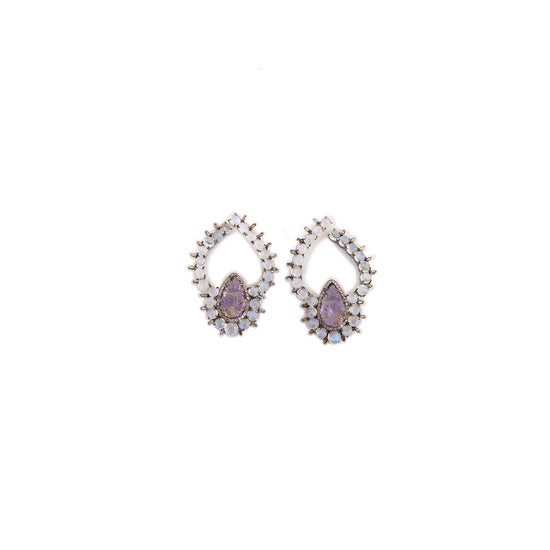 Opal & Amethyst Pavé Earrings