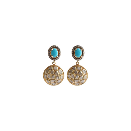 Turquoise + Diamond Earrings