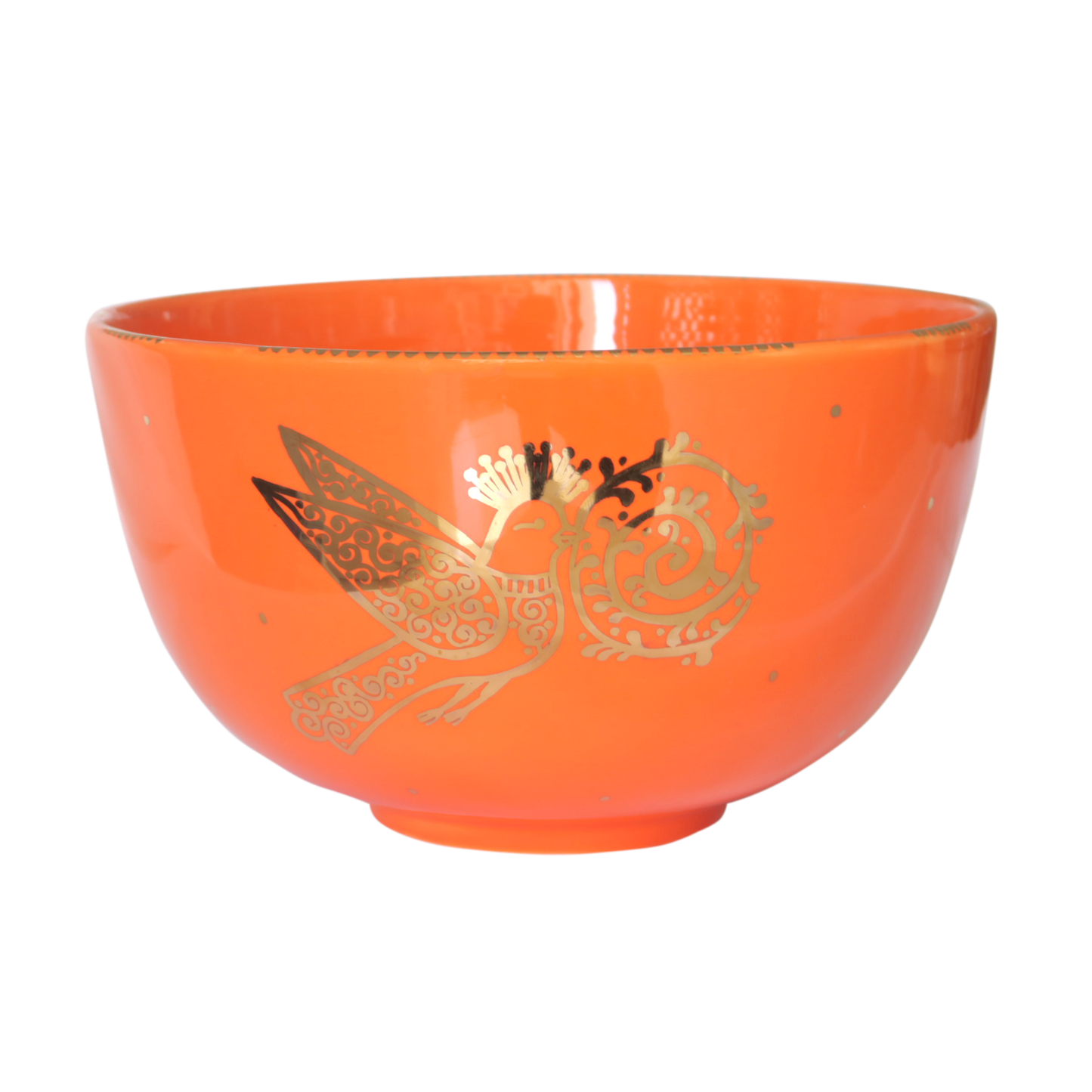 Taliah Eye Gold Orange Ceramic Bowl