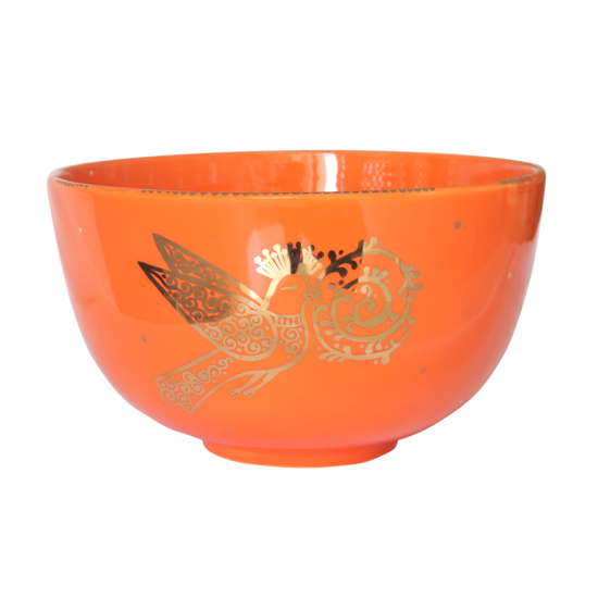 Taliah Eye Gold Orange Ceramic Bowl