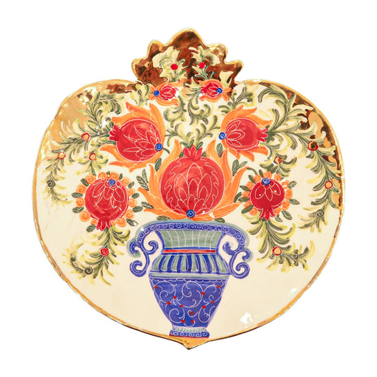 Floral Pomi Shape Ceramic Plate