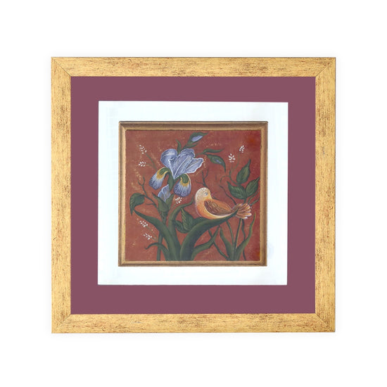 Lovebird + Flower Qajar Style Artwork