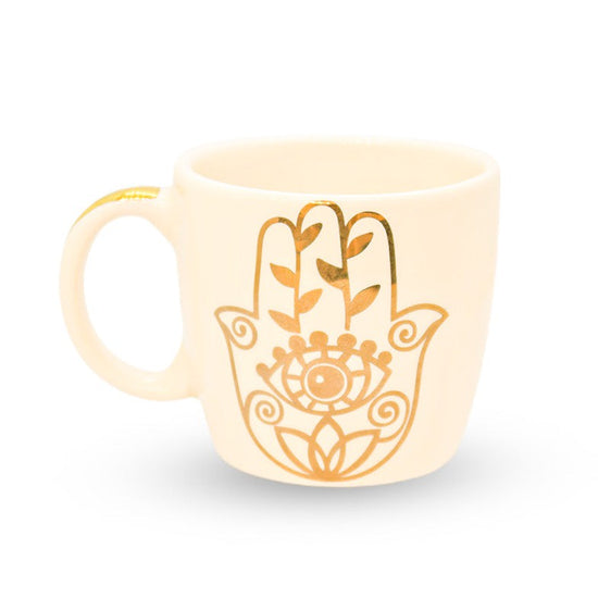 Khamsa Thin Gold line Ceramic Mug