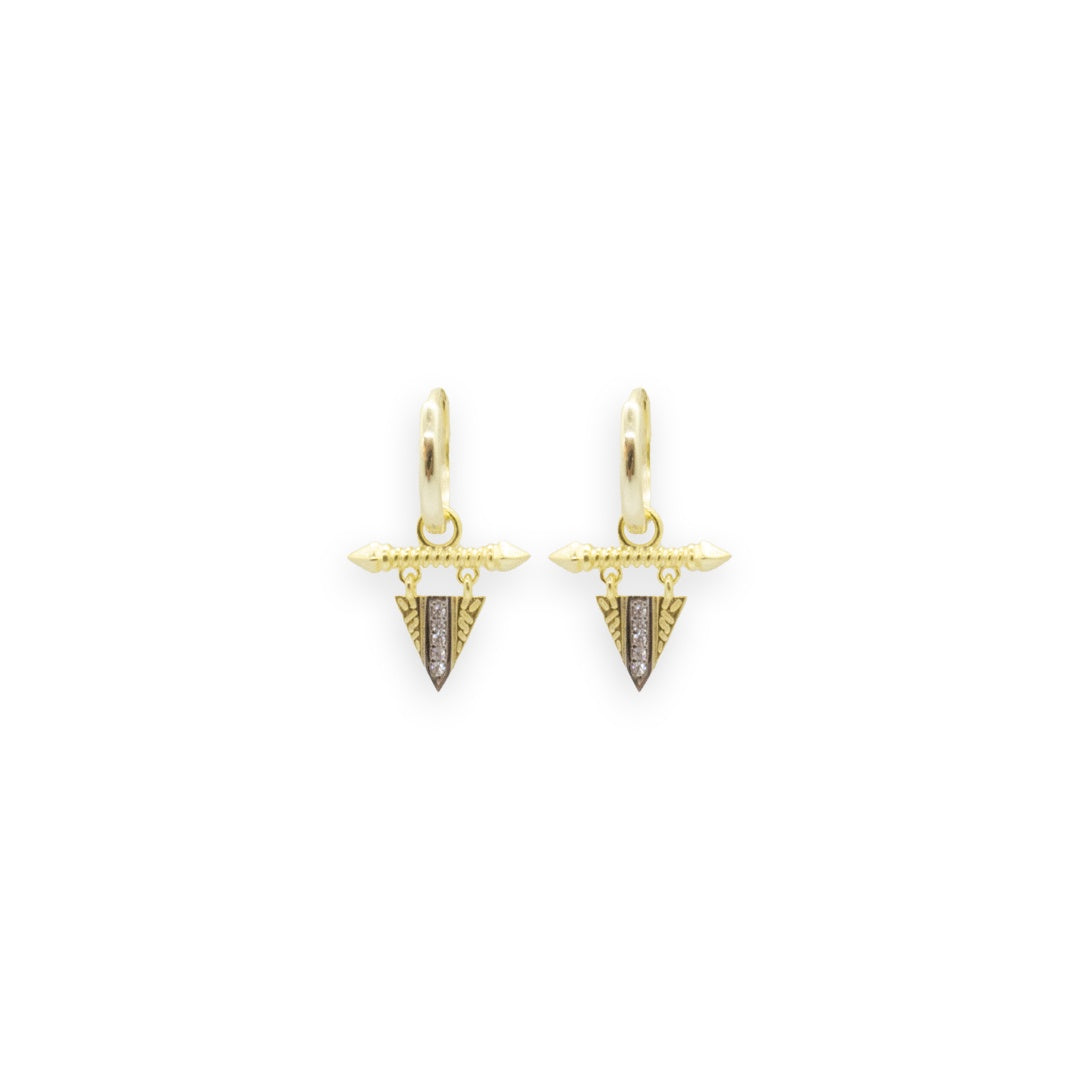 Triangle Ethnic Zircon Earrings